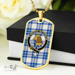 ScottishPlaid MacGregor Dress Royal (Gregor Dress Royal) Clan Tartan Dog Tag Necklace - Crest Classic Scottish Plaid Tartan Plaid