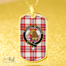 ScottishPlaid MacGregor Dress Red (Gregor Dress Red) Modern Clan Tartan Dog Tag Necklace - Crest Classic Scottish Plaid Tartan Plaid