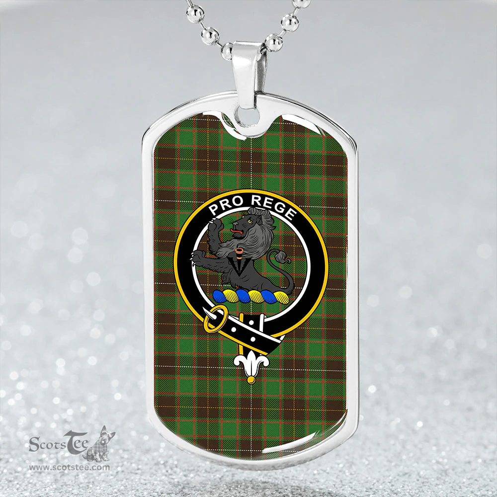 ScottishPlaid MacFie Hunting (MacPhee Hunting) Ancient Clan Tartan Dog Tag Necklace - Crest Classic Scottish Plaid Tartan Plaid