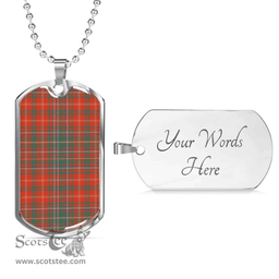 Scottish MacDougall Ancient Clan Tartan Dog Tag Necklace - Classic Scottish Plaid Tartan Plaid