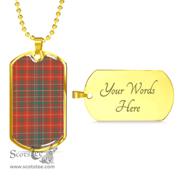 Scottish MacDougall Ancient Clan Tartan Dog Tag Necklace - Classic Scottish Plaid Tartan Plaid