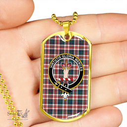 ScottishPlaid Robertson Dress #2 Modern Clan Tartan Dog Tag Necklace - Crest Classic Scottish Plaid Tartan Plaid