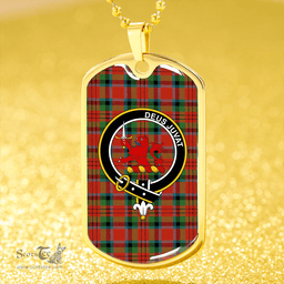 ScottishPlaid MacDuff Ancient Clan Tartan Dog Tag Necklace - Crest Classic Scottish Plaid Tartan Plaid