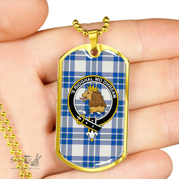 ScottishPlaid MacGregor Dress Royal (Gregor Dress Royal) Clan Tartan Dog Tag Necklace - Crest Classic Scottish Plaid Tartan Plaid