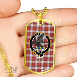 ScottishPlaid MacFie Dress (MacPhee Dress) Ancient Clan Tartan Dog Tag Necklace - Crest Classic Scottish Plaid Tartan Plaid