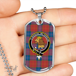 ScottishPlaid MacEdward (MacGregor Hastie) Ancient Clan Tartan Dog Tag Necklace - Crest Classic Scottish Plaid Tartan Plaid