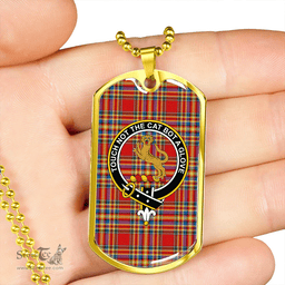 ScottishPlaid MacKintosh Chief Modern Clan Tartan Dog Tag Necklace - Crest Classic Scottish Plaid Tartan Plaid