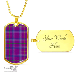 Scottish Jackson Clan Tartan Dog Tag Necklace - Classic Scottish Plaid Tartan Plaid