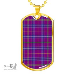 Scottish Jackson Clan Tartan Dog Tag Necklace - Classic Scottish Plaid Tartan Plaid