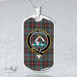 ScottishPlaid MacHardy (Clans Originaux) Clan Tartan Dog Tag Necklace - Crest Classic Scottish Plaid Tartan Plaid