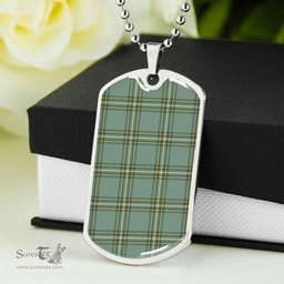Scottish Kelly Dress Clan Tartan Dog Tag Necklace - Classic Scottish Plaid Tartan Plaid