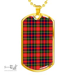 Scottish Christie Clan Tartan Dog Tag Necklace - Classic Scottish Plaid Tartan Plaid