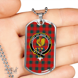 ScottishPlaid Sinclair Modern Clan Tartan Dog Tag Necklace - Crest Classic Scottish Plaid Tartan Plaid