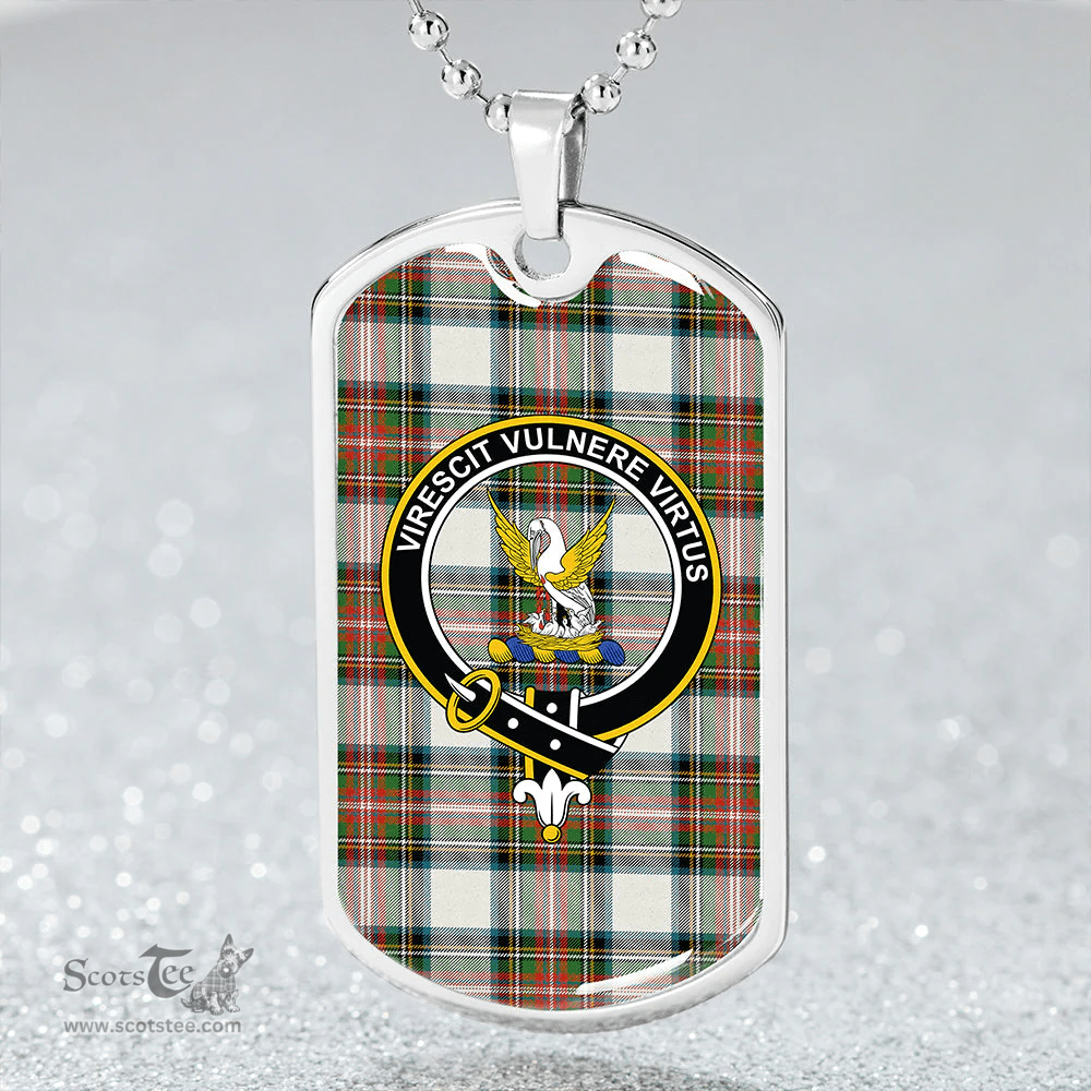 ScottishPlaid Stewart Dress Ancient Clan Tartan Dog Tag Necklace - Crest Classic Scottish Plaid Tartan Plaid