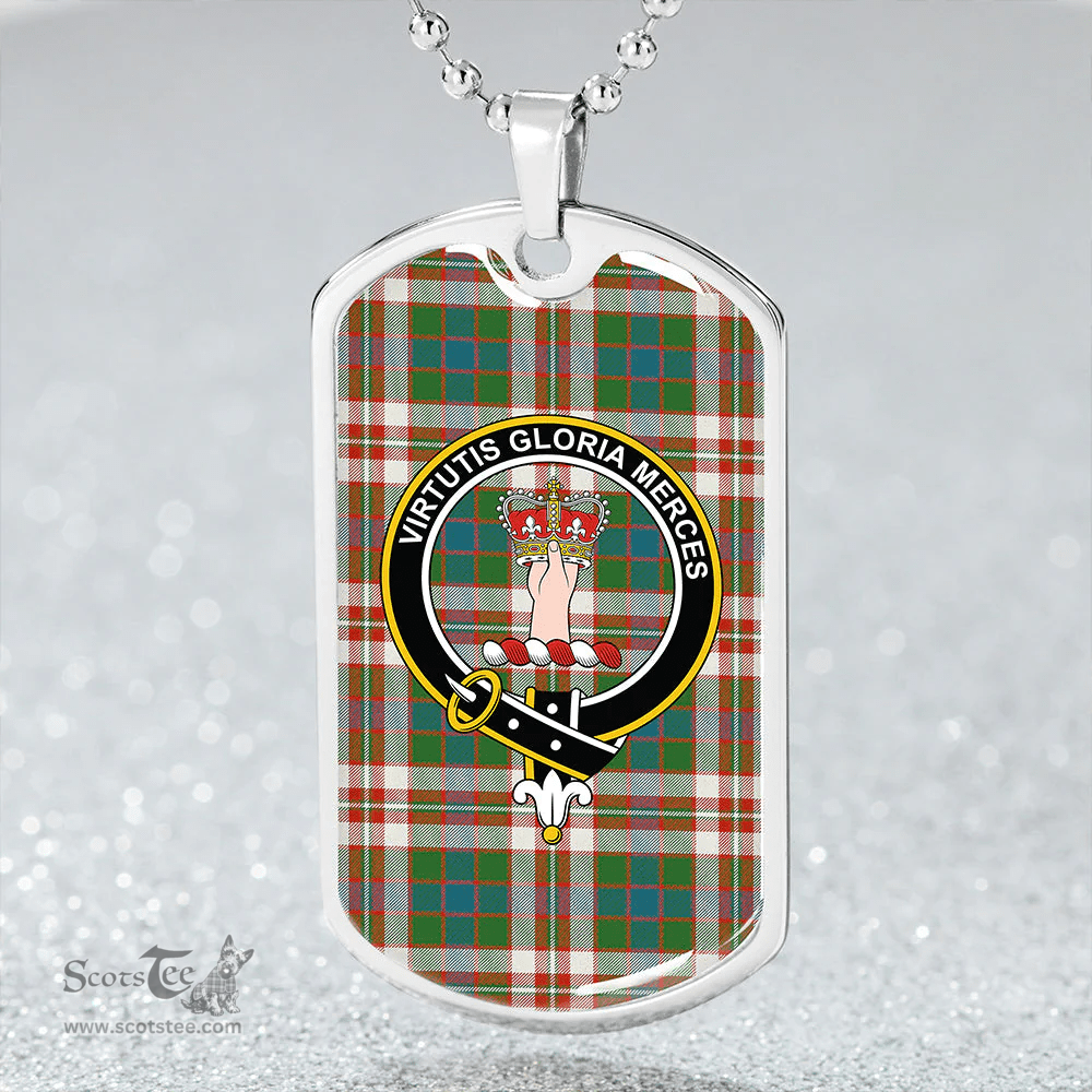ScottishPlaid Robertson Dress Ancient Clan Tartan Dog Tag Necklace - Crest Classic Scottish Plaid Tartan Plaid