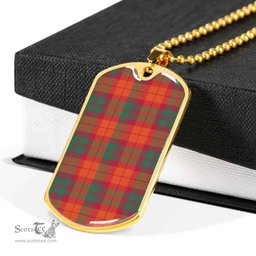 Scottish MacNab Ancient Clan Tartan Dog Tag Necklace - Classic Scottish Plaid Tartan Plaid