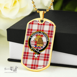 ScottishPlaid MacGregor Dress Red (Gregor Dress Red) Modern Clan Tartan Dog Tag Necklace - Crest Classic Scottish Plaid Tartan Plaid