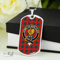 ScottishPlaid Sinclair Modern Clan Tartan Dog Tag Necklace - Crest Classic Scottish Plaid Tartan Plaid
