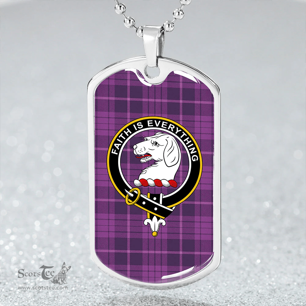 ScottishPlaid Robinson Dress #2 (Robins Dress #2) Weathered Clan Tartan Dog Tag Necklace - Crest Classic Scottish Plaid Tartan Plaid