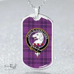 ScottishPlaid Robinson Dress #2 (Robins Dress #2) Weathered Clan Tartan Dog Tag Necklace - Crest Classic Scottish Plaid Tartan Plaid