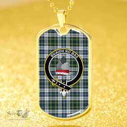 ScottishPlaid MacNeil of Barra (MacNeil/MacNeill) Paton Dress Ancient Clan Tartan Dog Tag Necklace - Crest Classic Scottish Plaid Tartan Plaid