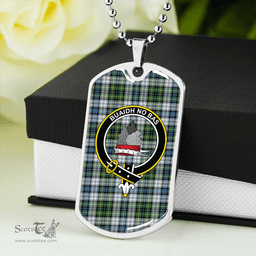ScottishPlaid MacNeil of Barra (MacNeil/MacNeill) Paton Dress Ancient Clan Tartan Dog Tag Necklace - Crest Classic Scottish Plaid Tartan Plaid