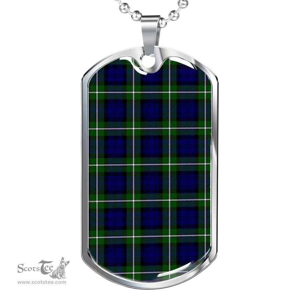 Scottish Forbes Modern Clan Tartan Dog Tag Necklace - Classic Scottish Plaid Tartan Plaid