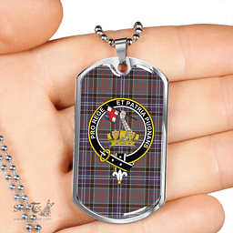ScottishPlaid Paisley Drennan (Drennan Drennan) Weathered Clan Tartan Dog Tag Necklace - Crest Classic Scottish Plaid Tartan Plaid