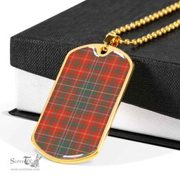 Scottish MacDougall Ancient Clan Tartan Dog Tag Necklace - Classic Scottish Plaid Tartan Plaid
