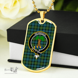 ScottishPlaid MacEwan (Clans Originaux) Ancient Clan Tartan Dog Tag Necklace - Crest Classic Scottish Plaid Tartan Plaid