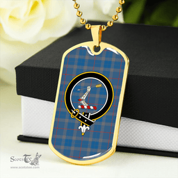 ScottishPlaid Thorburn (Thurburn) Ancient Clan Tartan Dog Tag Necklace - Crest Classic Scottish Plaid Tartan Plaid