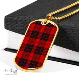 Scottish MacLeod of Raasay Clan Tartan Dog Tag Necklace - Classic Scottish Plaid Tartan Plaid