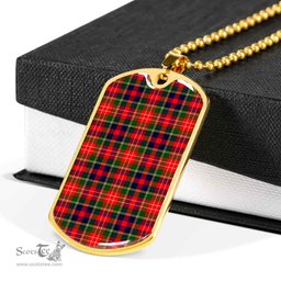 Scottish Christie Clan Tartan Dog Tag Necklace - Classic Scottish Plaid Tartan Plaid