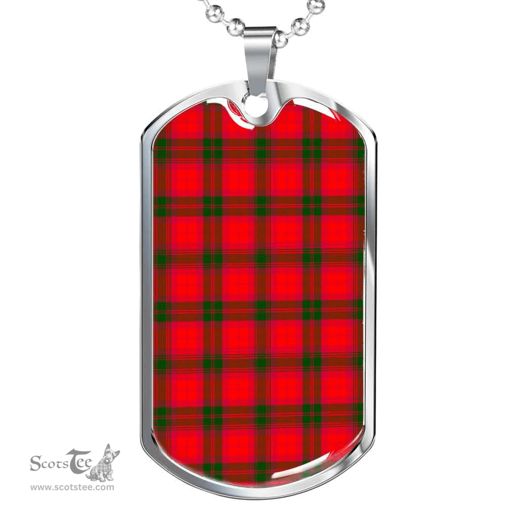 Scottish MacNab Modern Clan Tartan Dog Tag Necklace - Classic Scottish Plaid Tartan Plaid