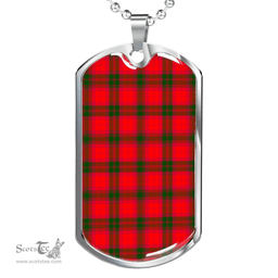 Scottish MacNab Modern Clan Tartan Dog Tag Necklace - Classic Scottish Plaid Tartan Plaid