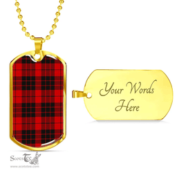 Scottish MacLeod of Raasay Clan Tartan Dog Tag Necklace - Classic Scottish Plaid Tartan Plaid