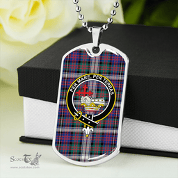 ScottishPlaid MacDonald Dress Dance (Donald Dress Dance) Clan Tartan Dog Tag Necklace - Crest Classic Scottish Plaid Tartan Plaid