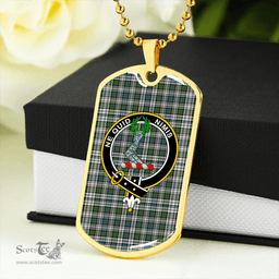 ScottishPlaid MacKinlay Dress Ancient Clan Tartan Dog Tag Necklace - Crest Classic Scottish Plaid Tartan Plaid