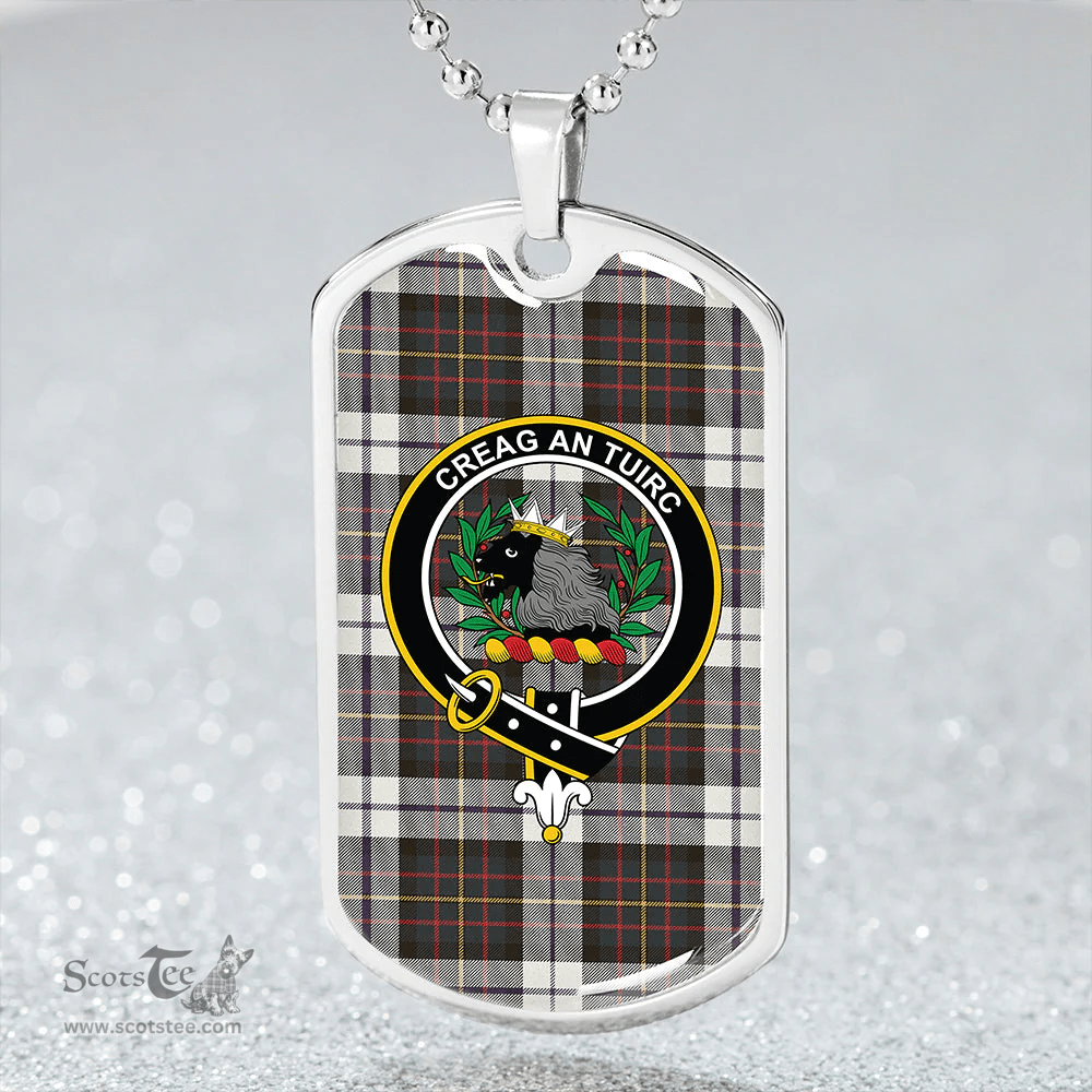 ScottishPlaid MacLaren Dress #2 Weathered Clan Tartan Dog Tag Necklace - Crest Classic Scottish Plaid Tartan Plaid