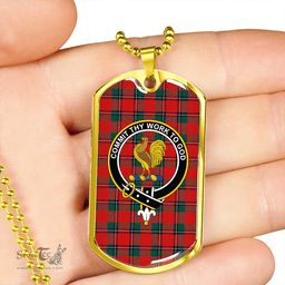 ScottishPlaid Sinclair Modern Clan Tartan Dog Tag Necklace - Crest Classic Scottish Plaid Tartan Plaid