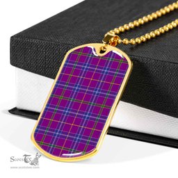 Scottish Jackson Clan Tartan Dog Tag Necklace - Classic Scottish Plaid Tartan Plaid