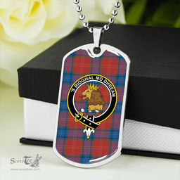 ScottishPlaid MacEdward (MacGregor Hastie) Ancient Clan Tartan Dog Tag Necklace - Crest Classic Scottish Plaid Tartan Plaid