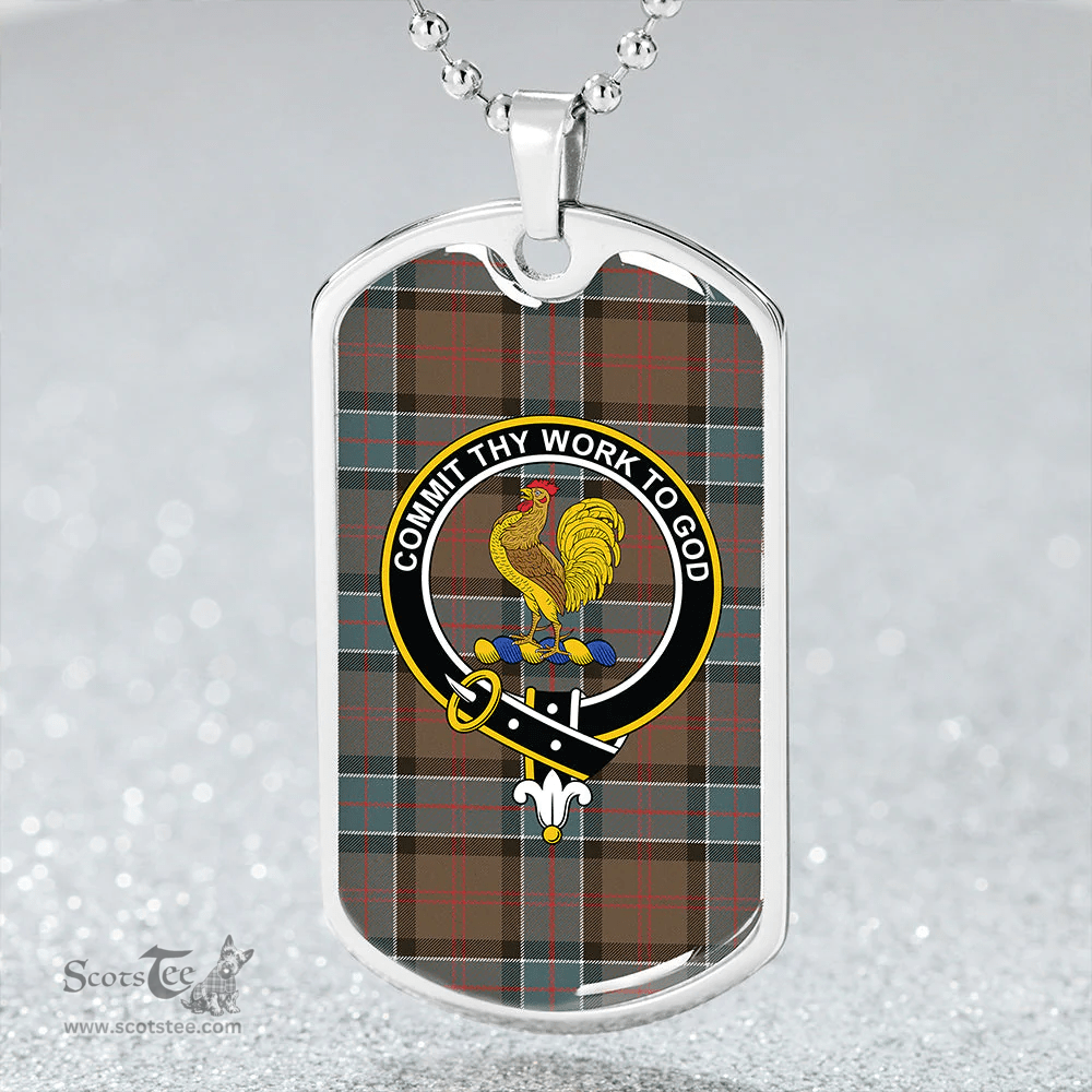 ScottishPlaid Sinclair Hunting Weathered Clan Tartan Dog Tag Necklace - Crest Classic Scottish Plaid Tartan Plaid