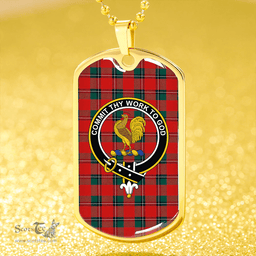 ScottishPlaid Sinclair Modern Clan Tartan Dog Tag Necklace - Crest Classic Scottish Plaid Tartan Plaid