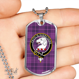 ScottishPlaid Robinson Dress #2 (Robins Dress #2) Weathered Clan Tartan Dog Tag Necklace - Crest Classic Scottish Plaid Tartan Plaid