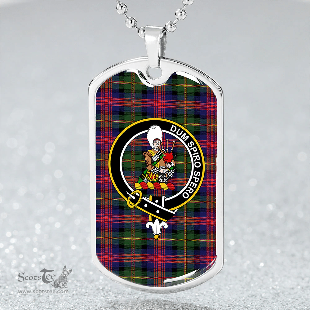 ScottishPlaid MacLennan Clan Tartan Dog Tag Necklace - Crest Classic Scottish Plaid Tartan Plaid