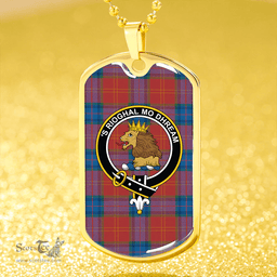 ScottishPlaid MacEdward (MacGregor Hastie) Ancient Clan Tartan Dog Tag Necklace - Crest Classic Scottish Plaid Tartan Plaid