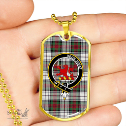 ScottishPlaid MacDuff Dress Modern Clan Tartan Dog Tag Necklace - Crest Classic Scottish Plaid Tartan Plaid
