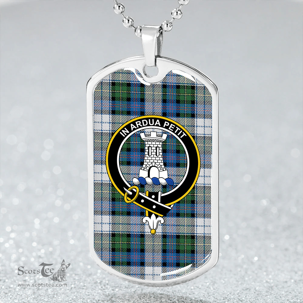 ScottishPlaid Malcolm Dress Variant Ancient Clan Tartan Dog Tag Necklace - Crest Classic Scottish Plaid Tartan Plaid