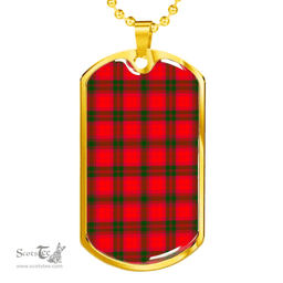 Scottish MacNab Modern Clan Tartan Dog Tag Necklace - Classic Scottish Plaid Tartan Plaid
